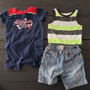 Baby Boy 3 Piece Outfit Set Bundle Lot 3-6 Months